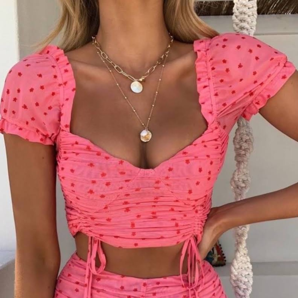 Tiger Mist Toronto Ruched Crop Top